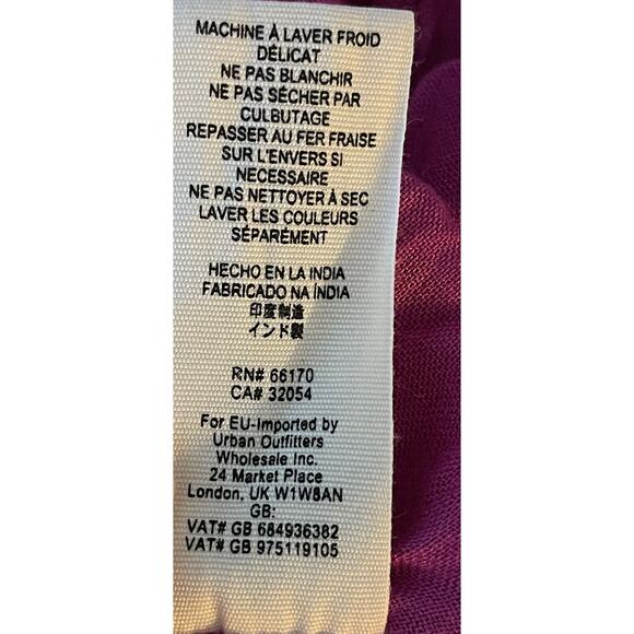 Free People Embroidered Dress Tunic Crinkled Cut Out Back Fushia Pink BOHO Small - Picture 9 of 12